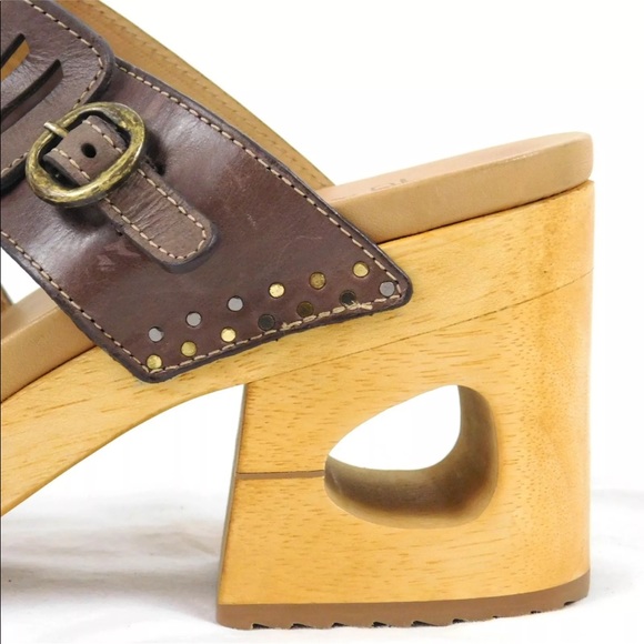 New Dansko Oralee Leather Boho Chic Wood Heels - Picture 6 of 7